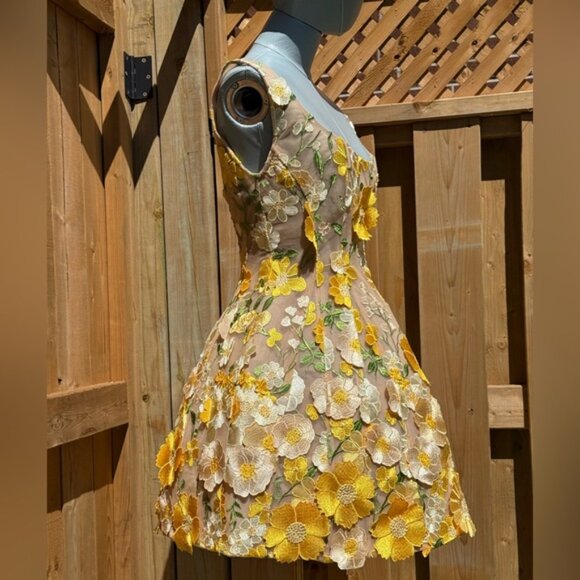 🆕 BRONX & BANCO 🧿 NWOT Jasmine Maraya Structured Mini Dress, Yellow Sz S US 4 - Picture 7 of 16